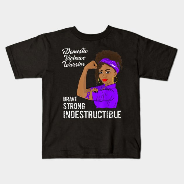 Domestic Violence Awareness Kids T-Shirt by sevalyilmazardal